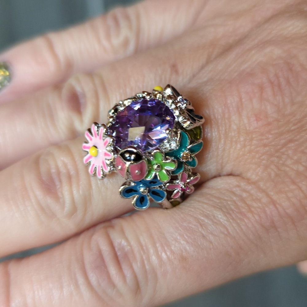 Park Lane Fairy Tale Garden Ladybug Silver Ring NWOT